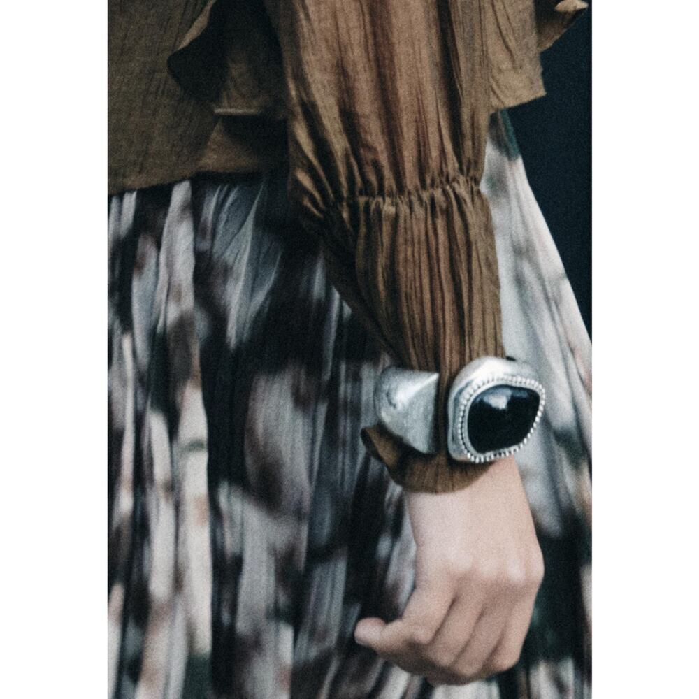 Zara Silver and Black Statement Bracelet